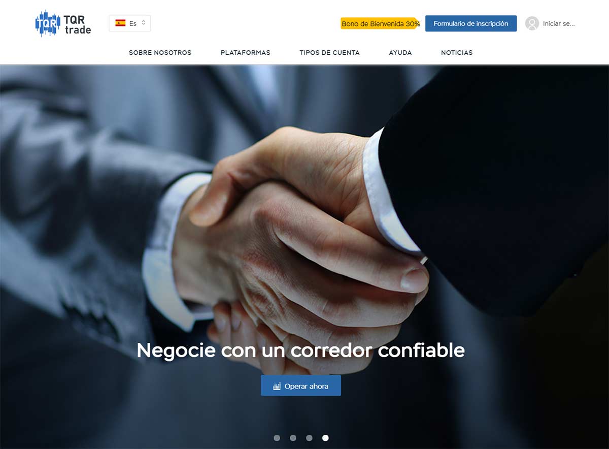 Página web de TQR Trade