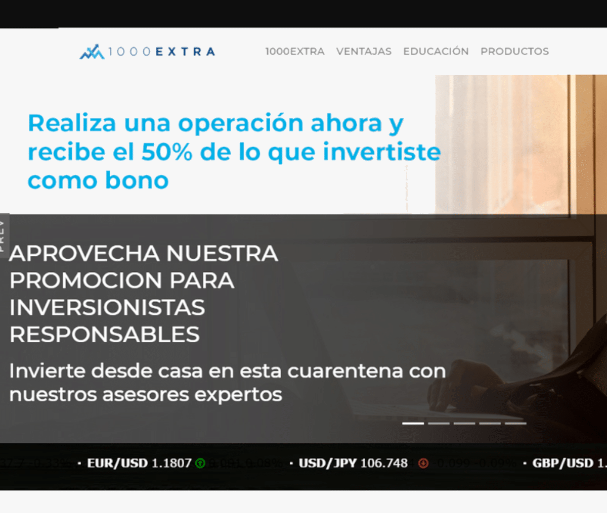 Página web de 1000Extra