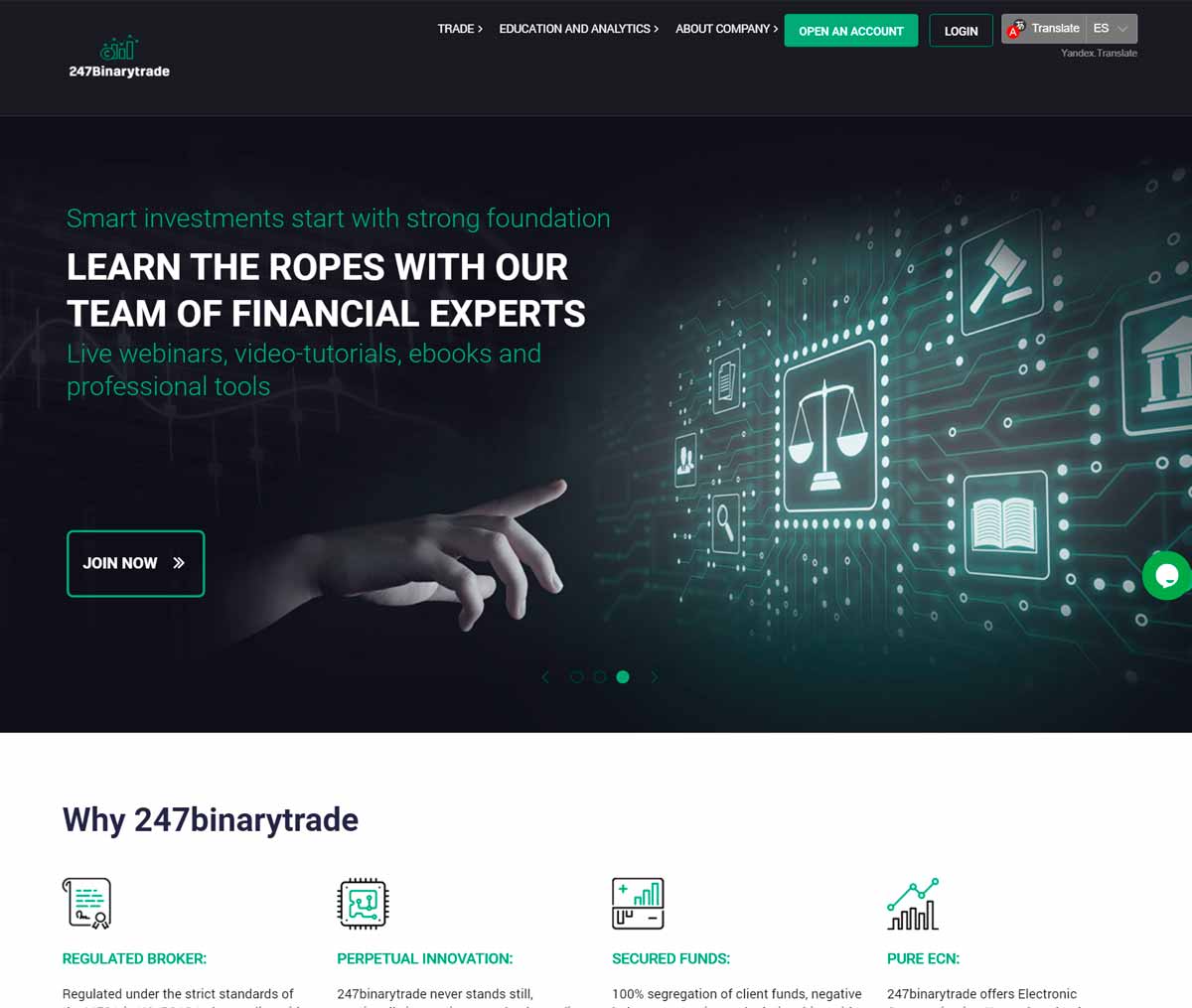 Página web de 247binarytrade