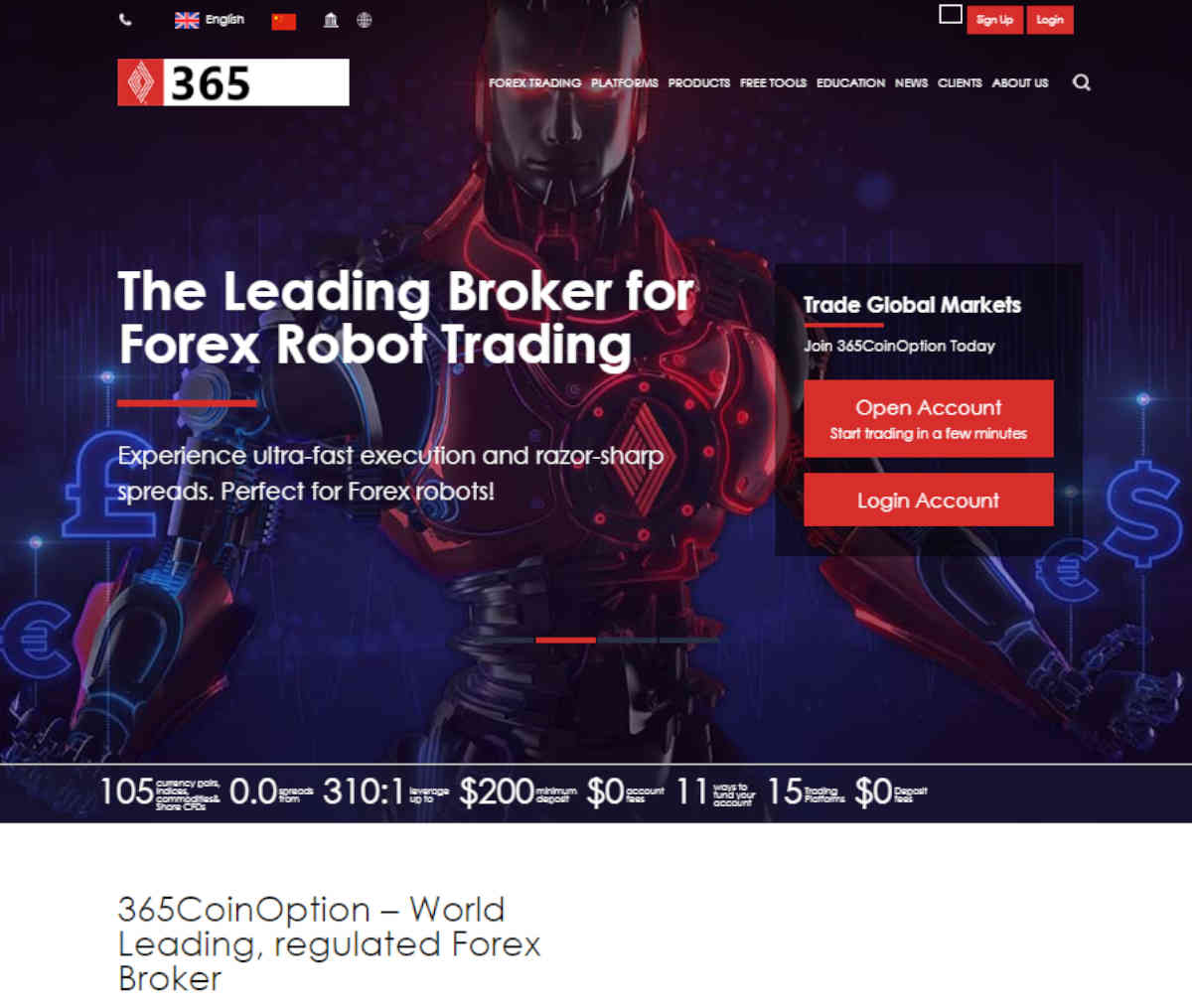 Página web de 365CoinOption