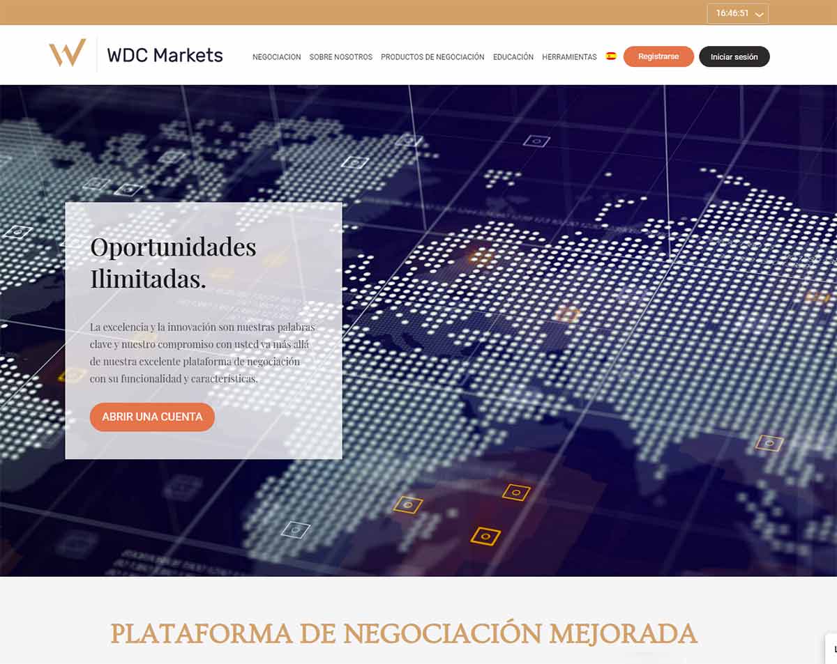 Página web de WDC Markets