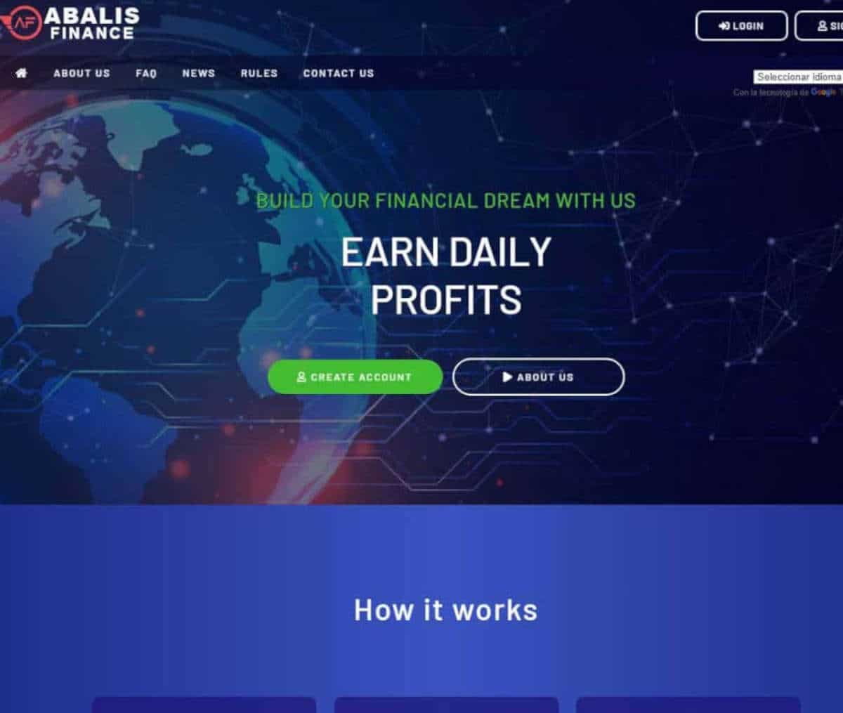 Página web de Abalis Finance