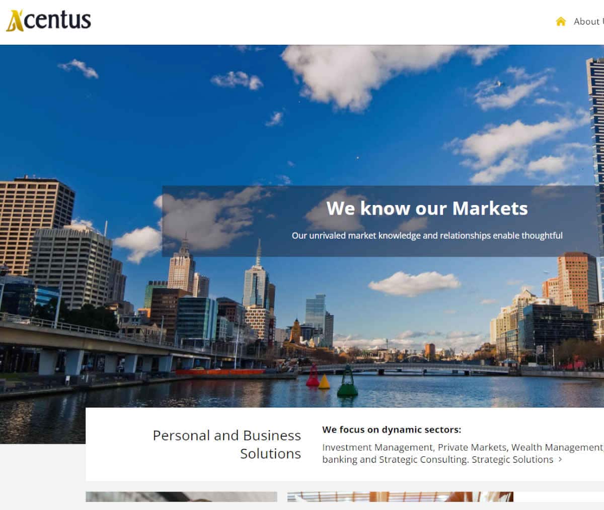 Página web de Acentus Pty Ltd