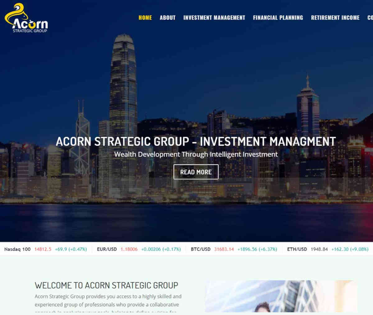 Página web de Acorn Strategic Group