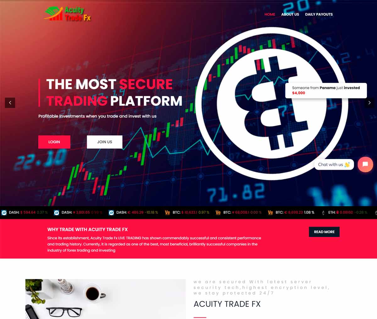 Página web de Acuity Trade Fx