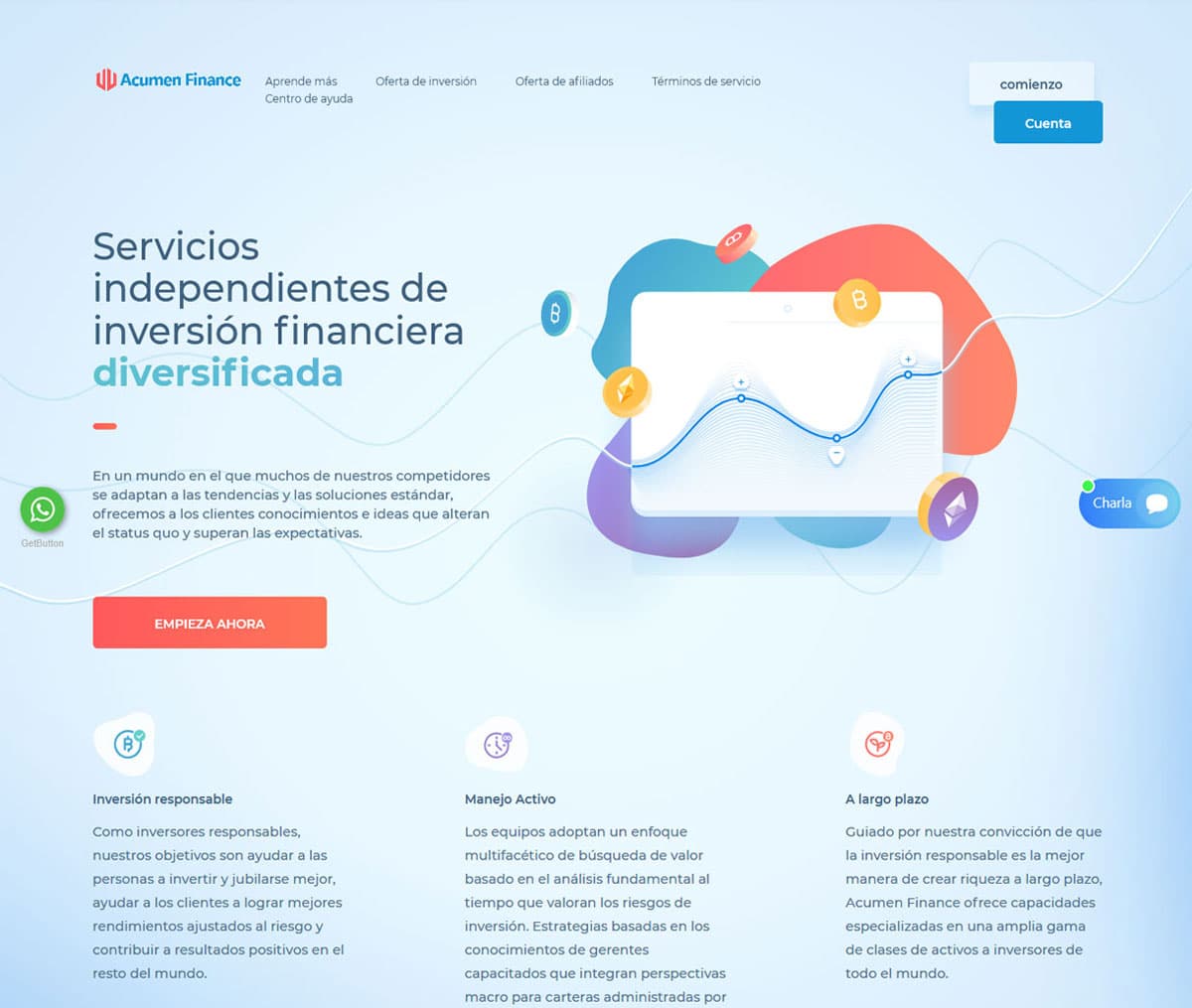 Página web de Acumen Finance