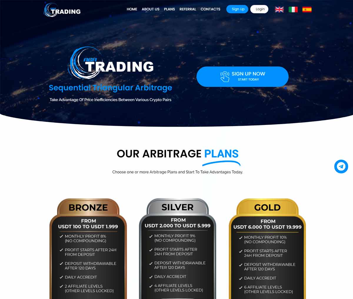 Página web de AGA Trading
