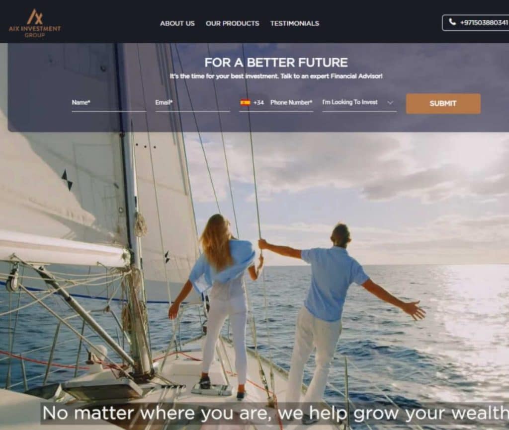 Sitio web de AIX Investment Group