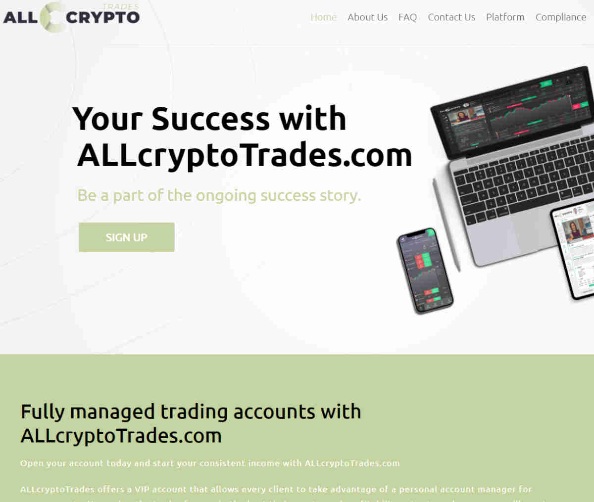 Página web de ALLcryptoTrades.com