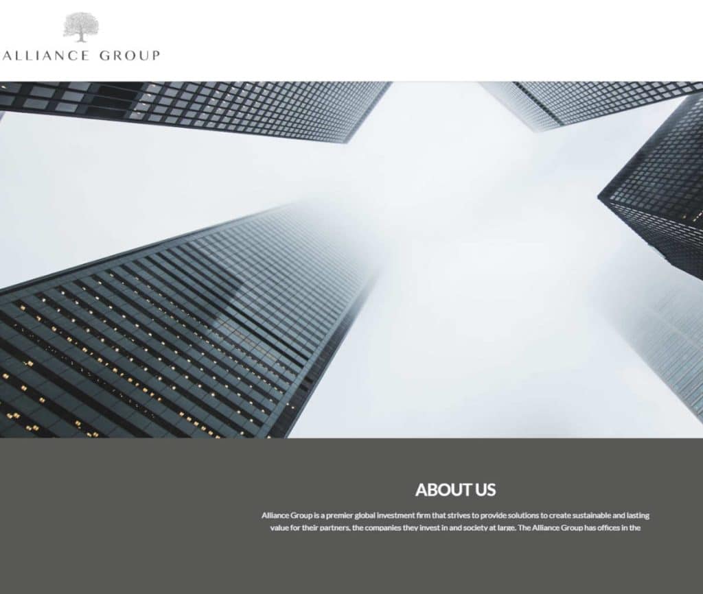 Sitio web de Alliance Group