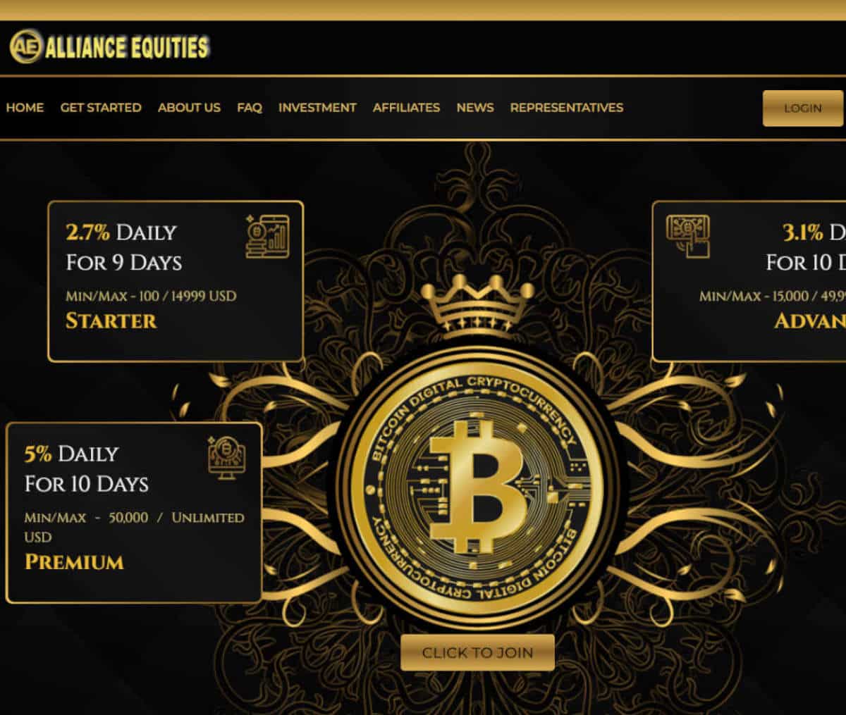Página web de Allianceequities.ltd