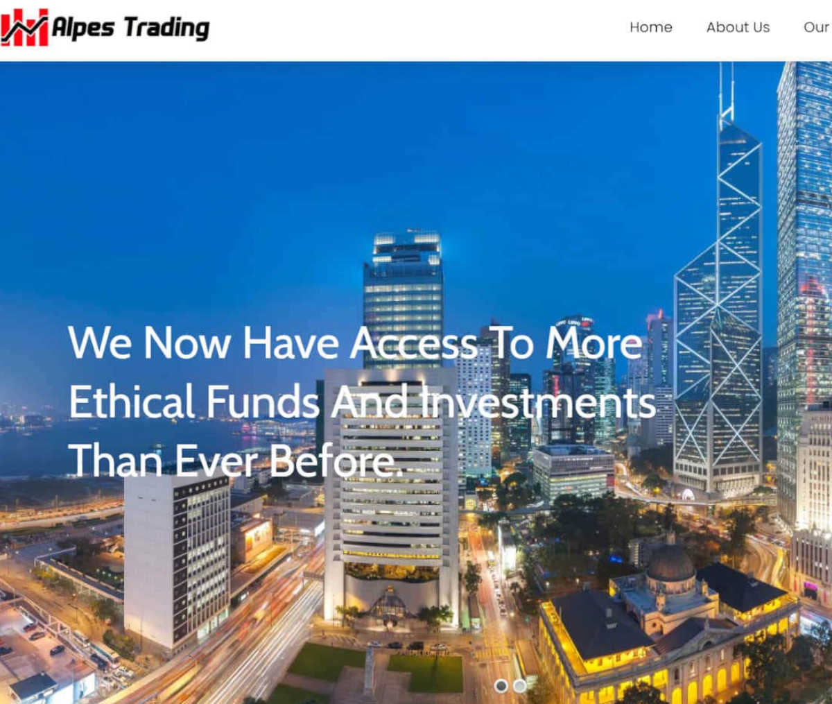Página web de Alpes Trading Limited