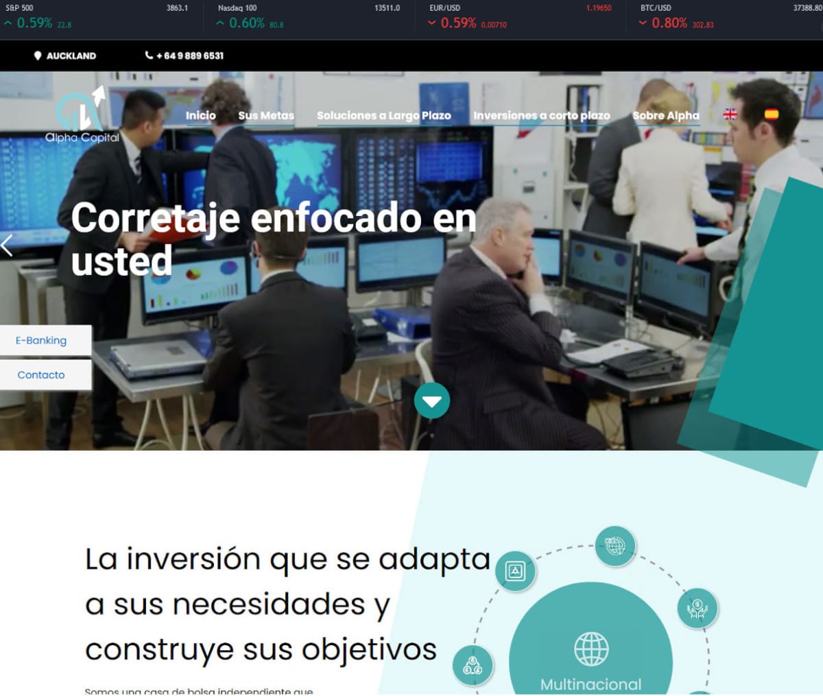 Página web de Alpha Capital