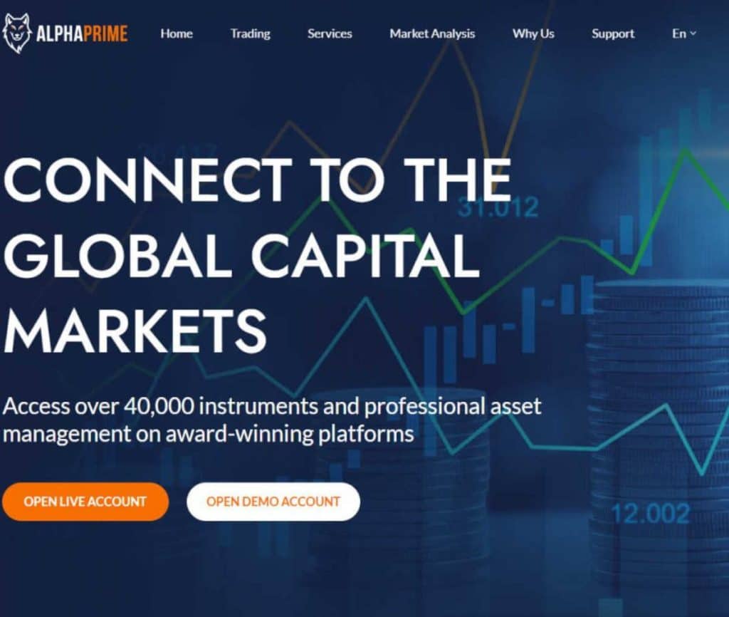 Sitio web de Alpha FX Prime