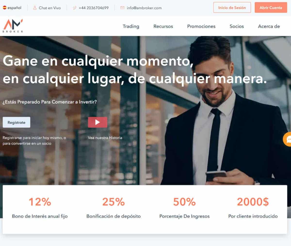 Página web de AM Broker