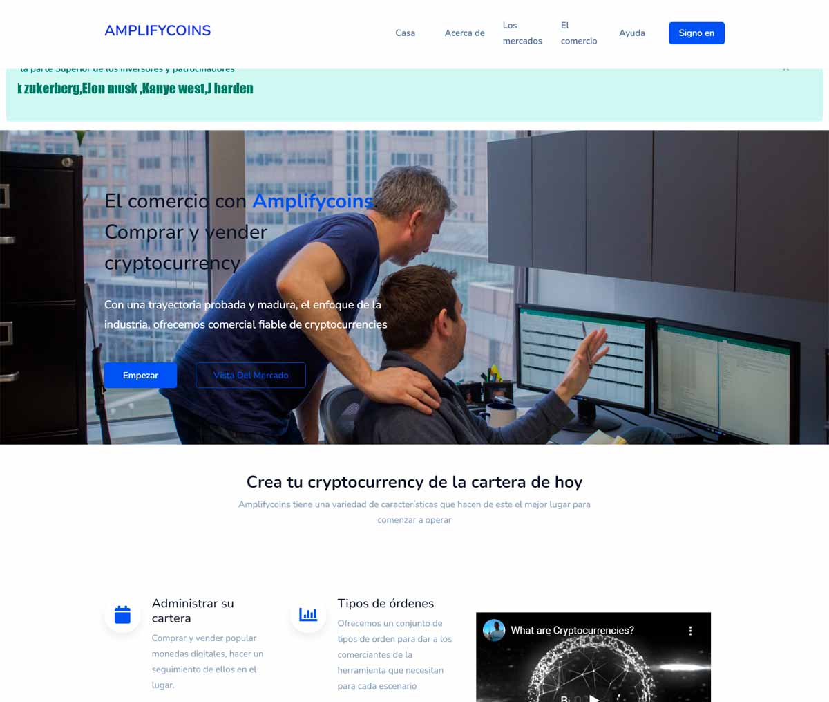 Página web de Amplifycoins