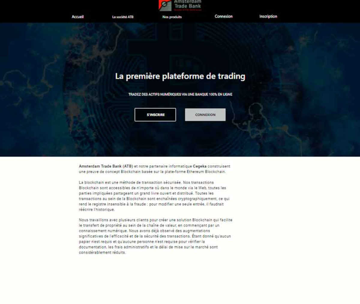 Página web de Amsterdam Trade Bank