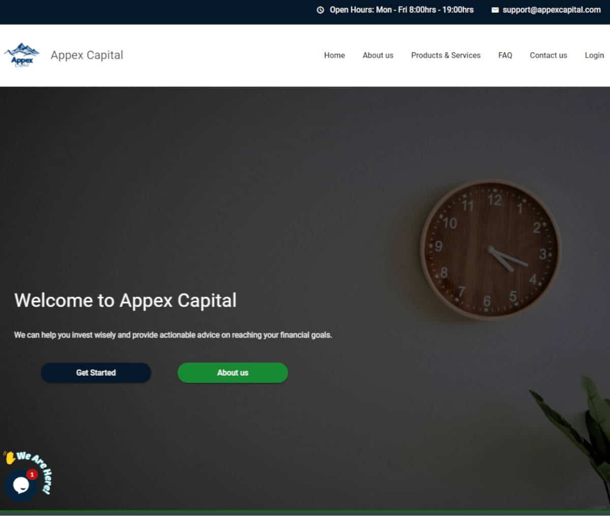 Página web de Appex Capital