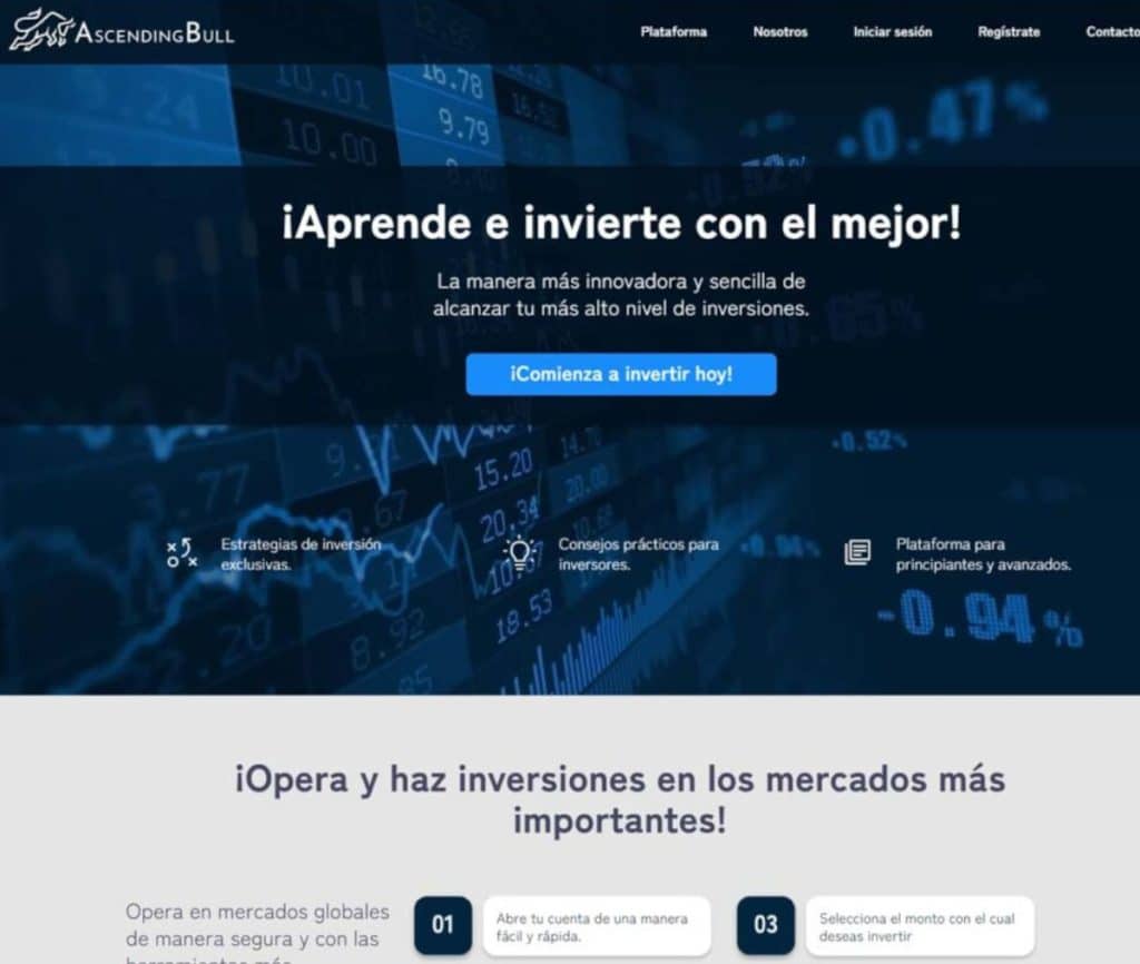 Sitio web de Ascending Bull