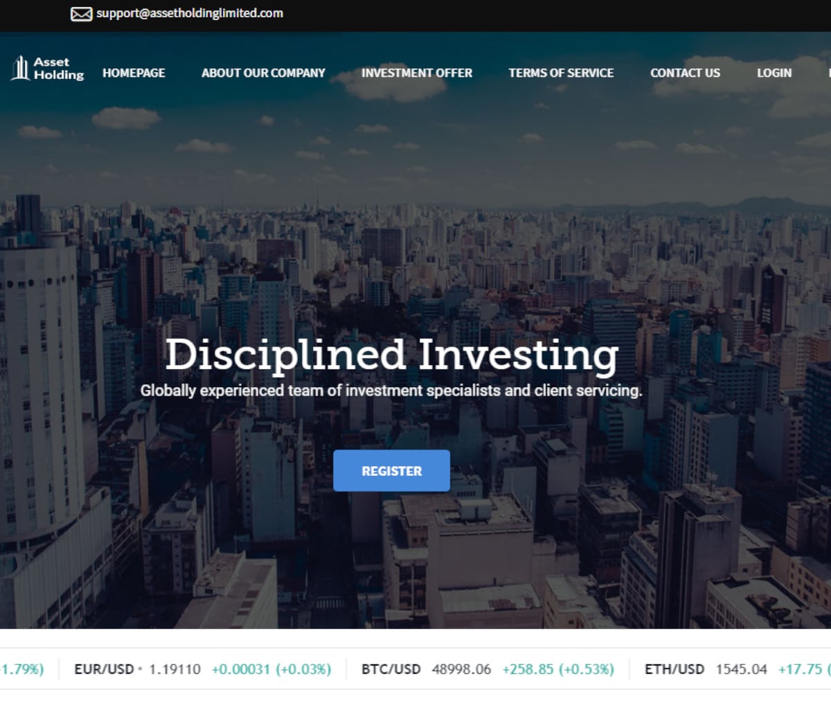 Página web de Asset Holding Limited