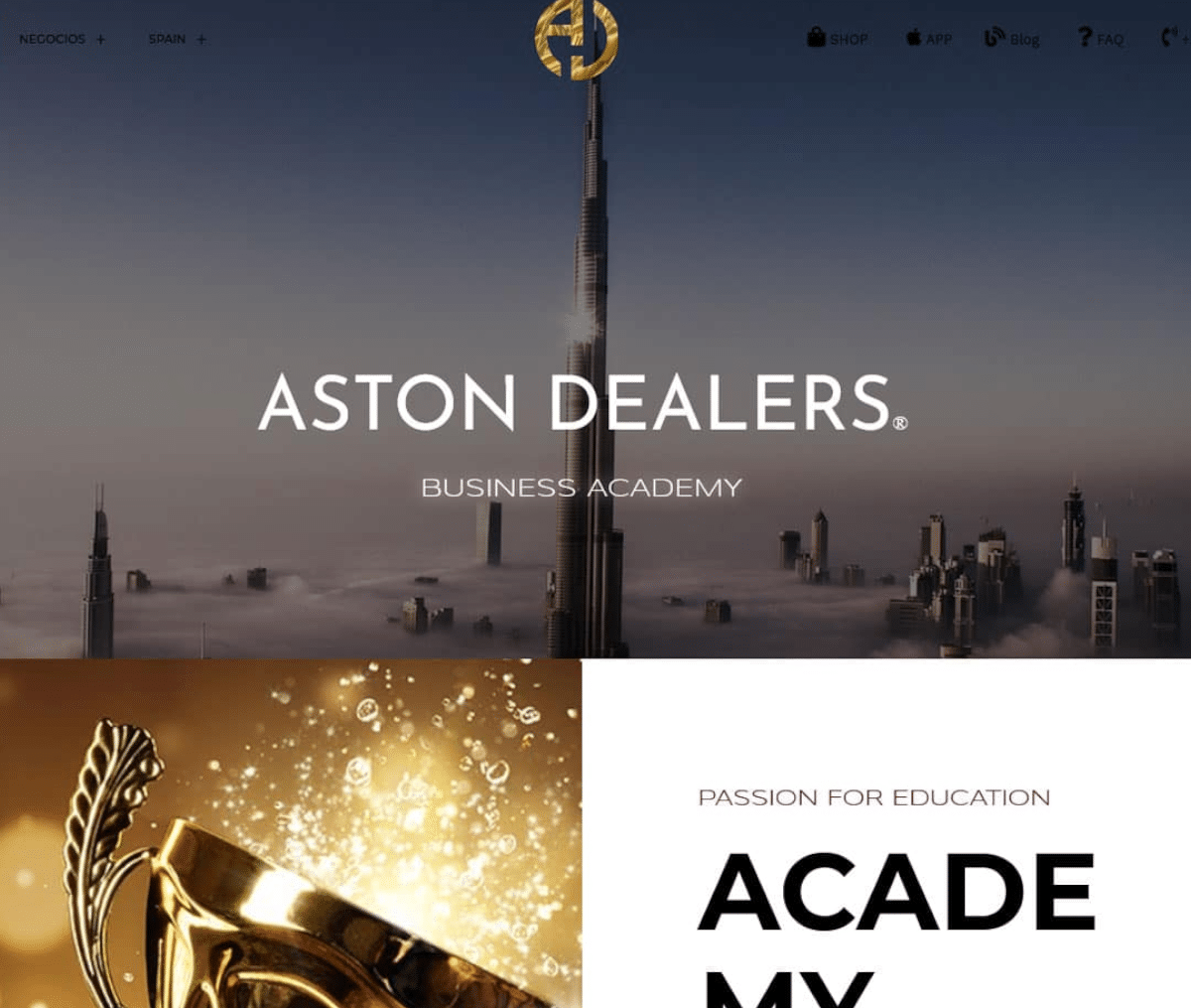 Página web de Aston Dealers