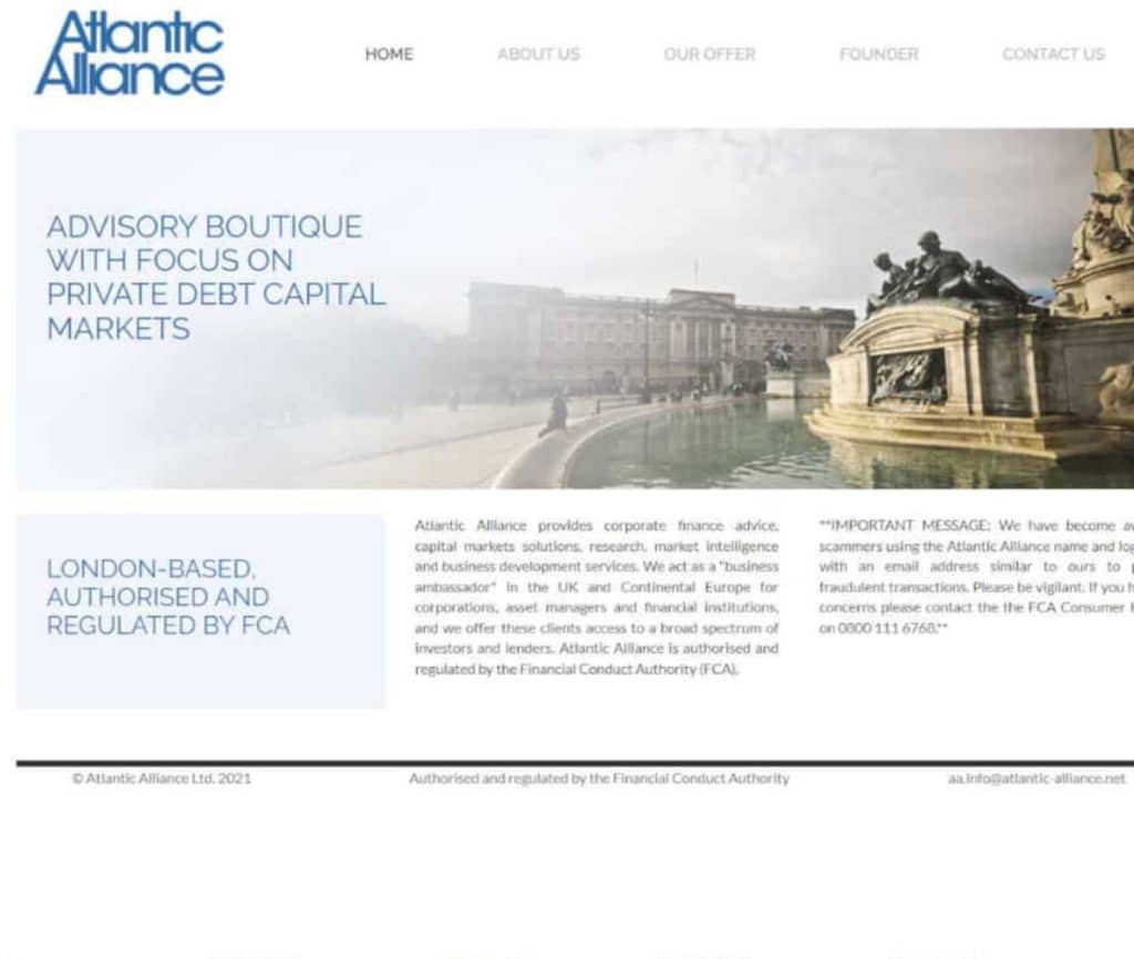 Sitio web de Atlantic Alliance