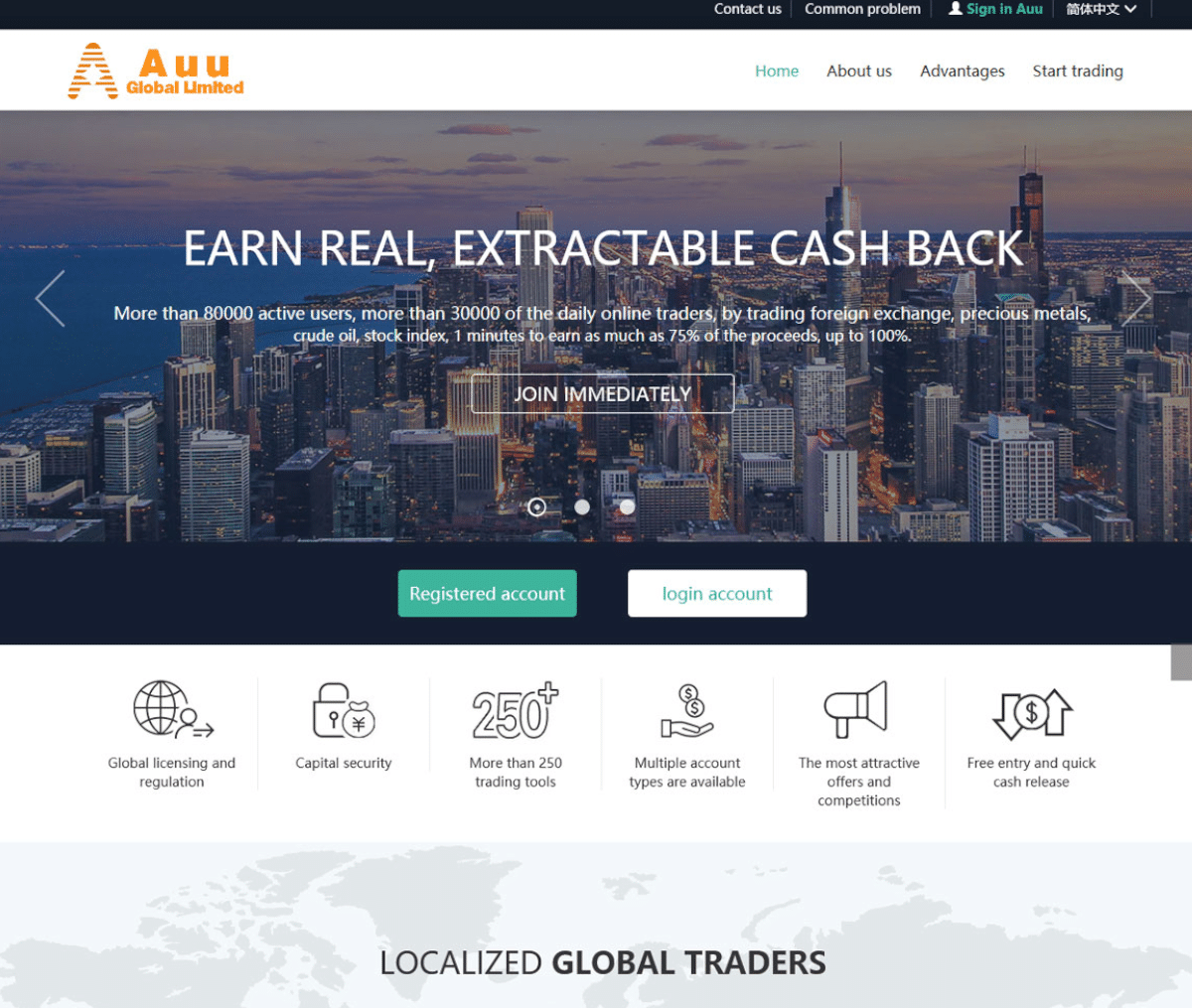 Página web de Auu Global Limited