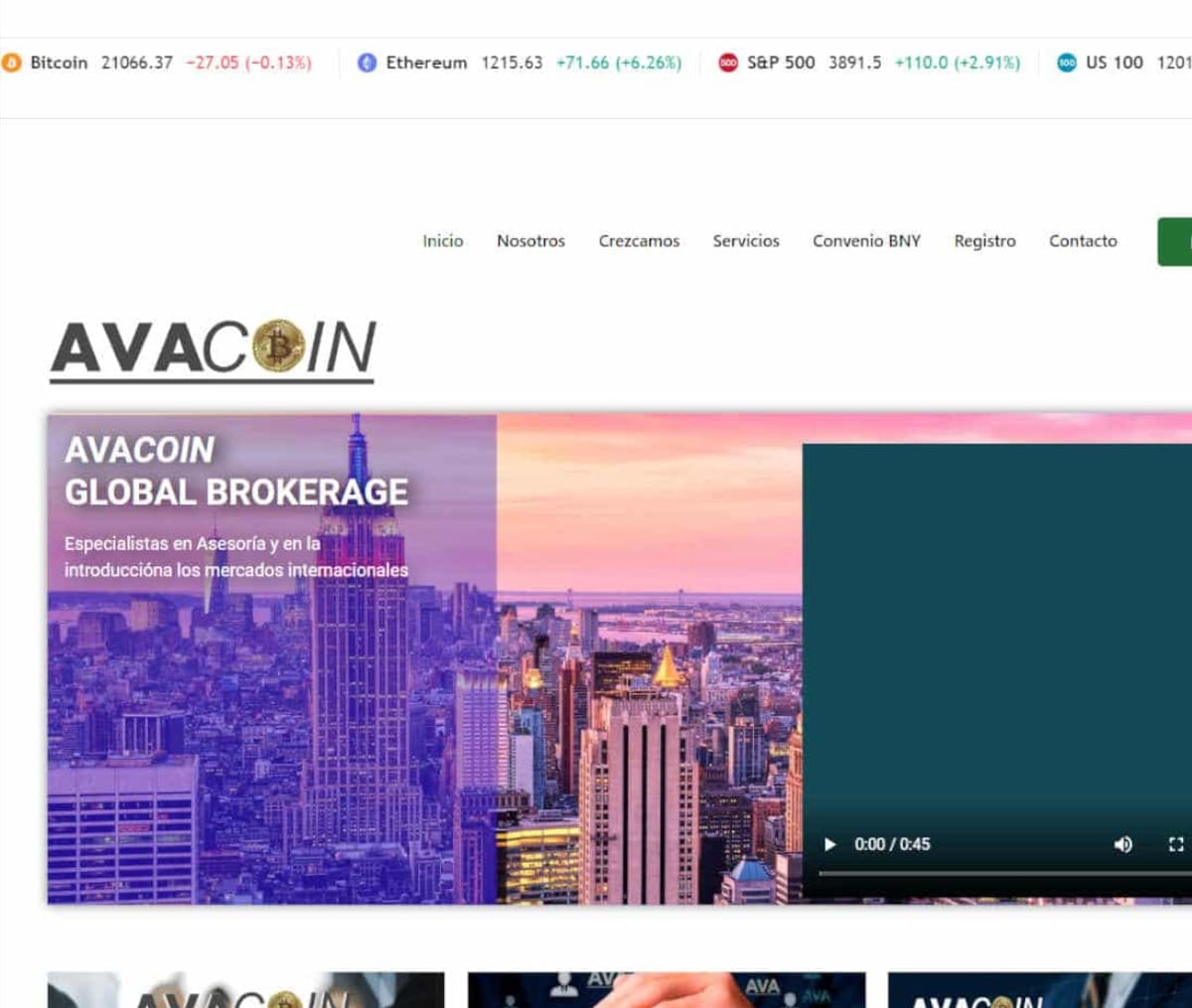 Página web de AVACOIN