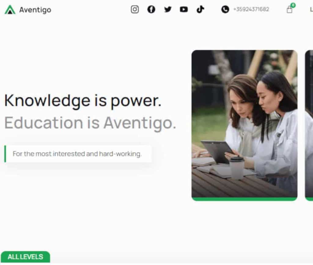 Sitio web de Aventigo