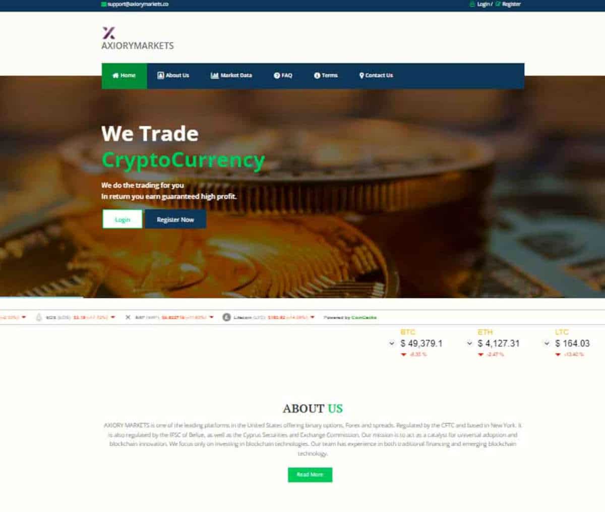 Página web de AXIORY MARKETS