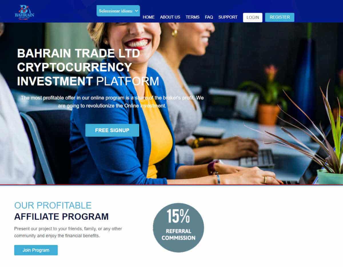 Página web de Bahrain Trade Ltd
