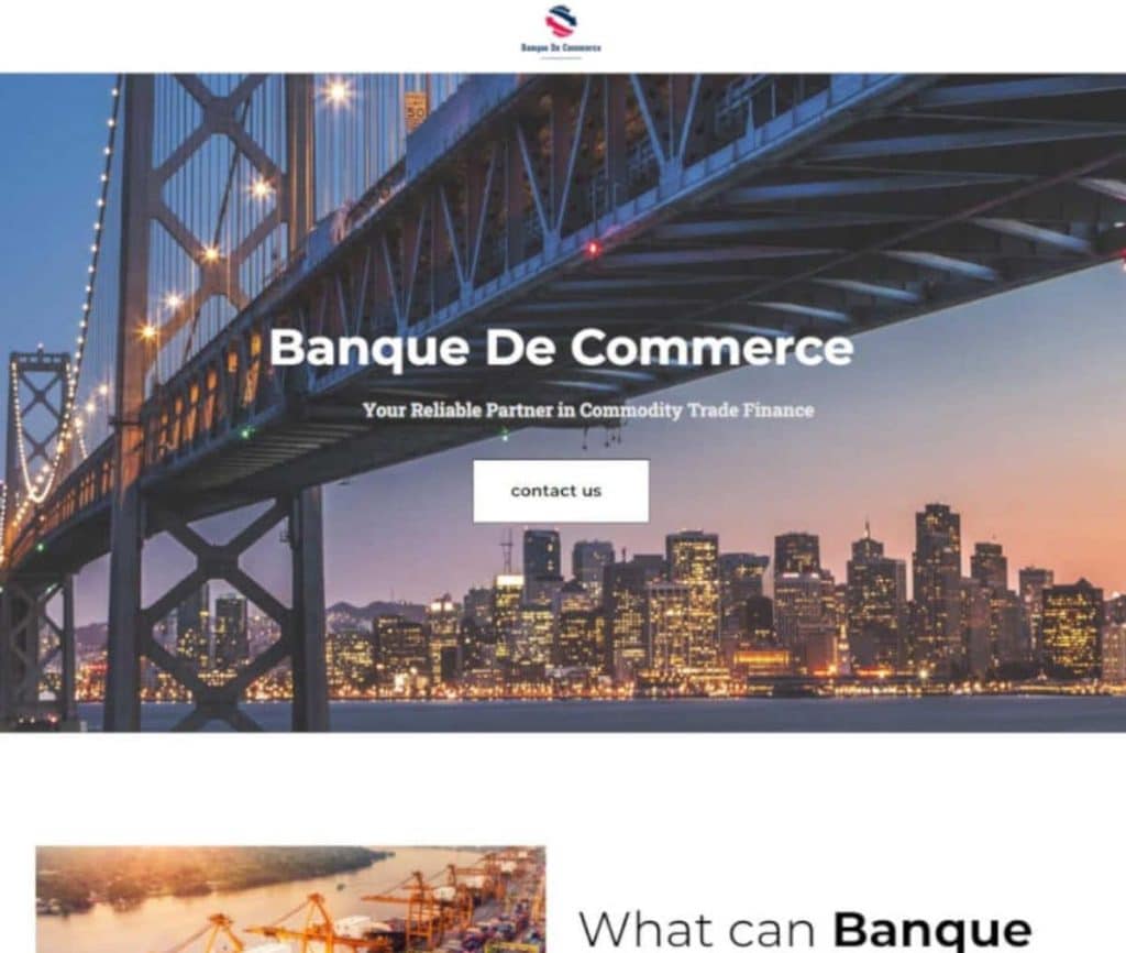 Sitio web Banque De Commerce