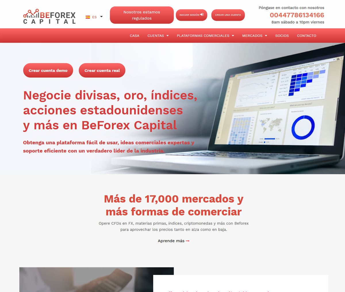 Página web de BeForex Capital