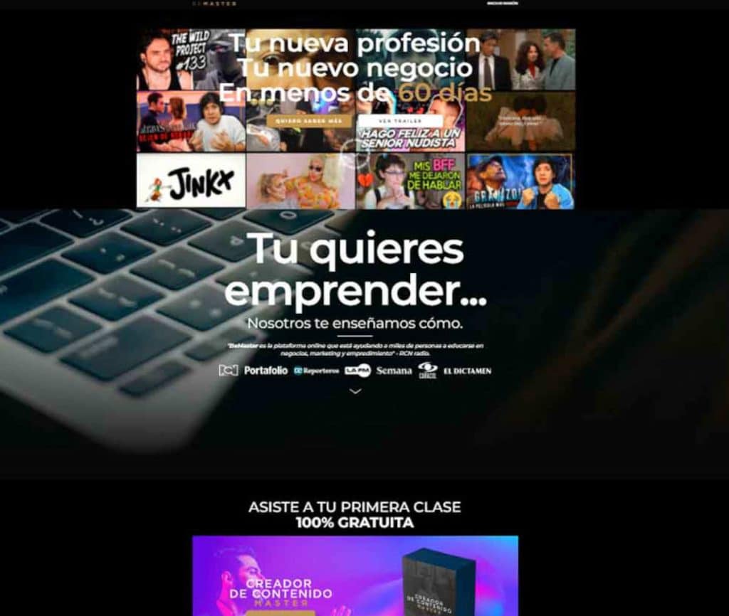 Sitio web de BeMaster