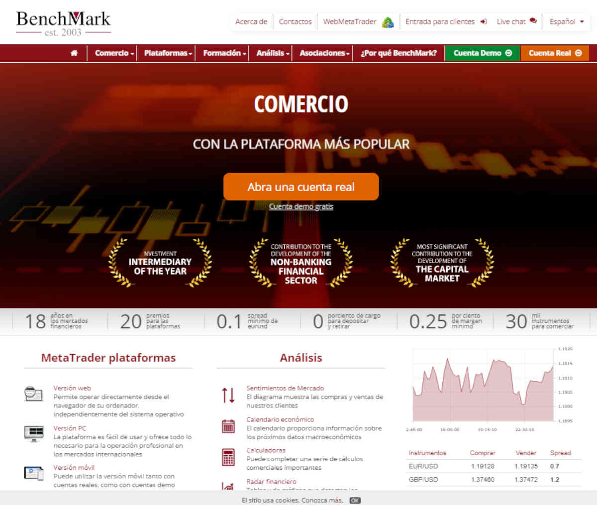 Página web de BenchMark