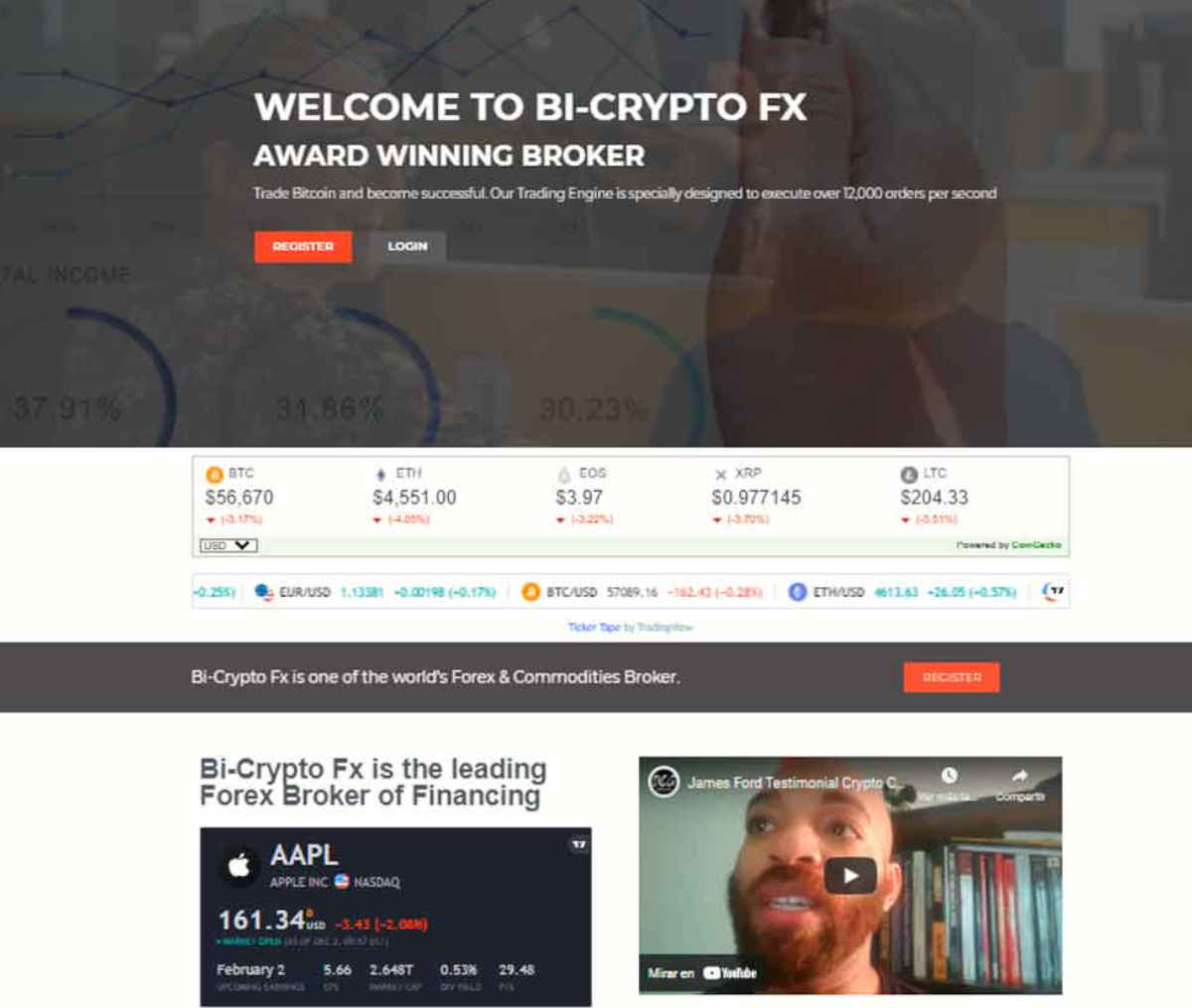 Página web de Bi-Crypto Fx