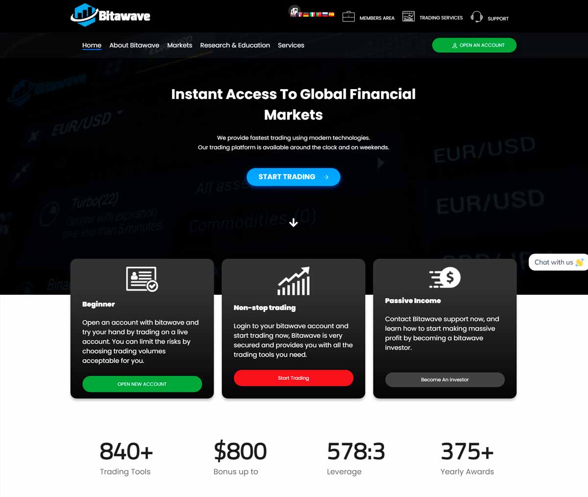 Página web de Bitawave