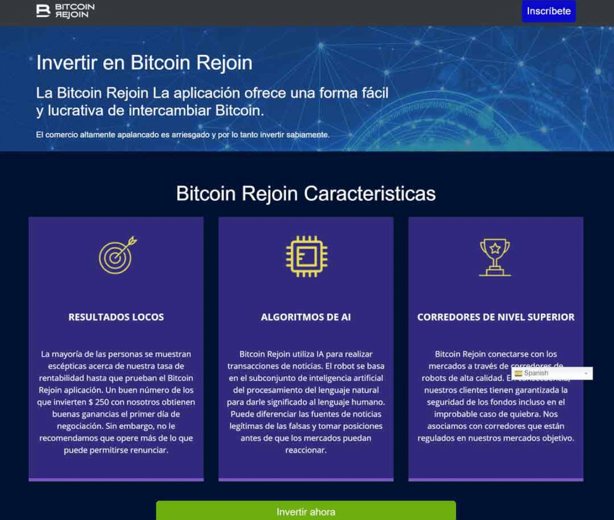 Página web de Bitcoin Rejoin