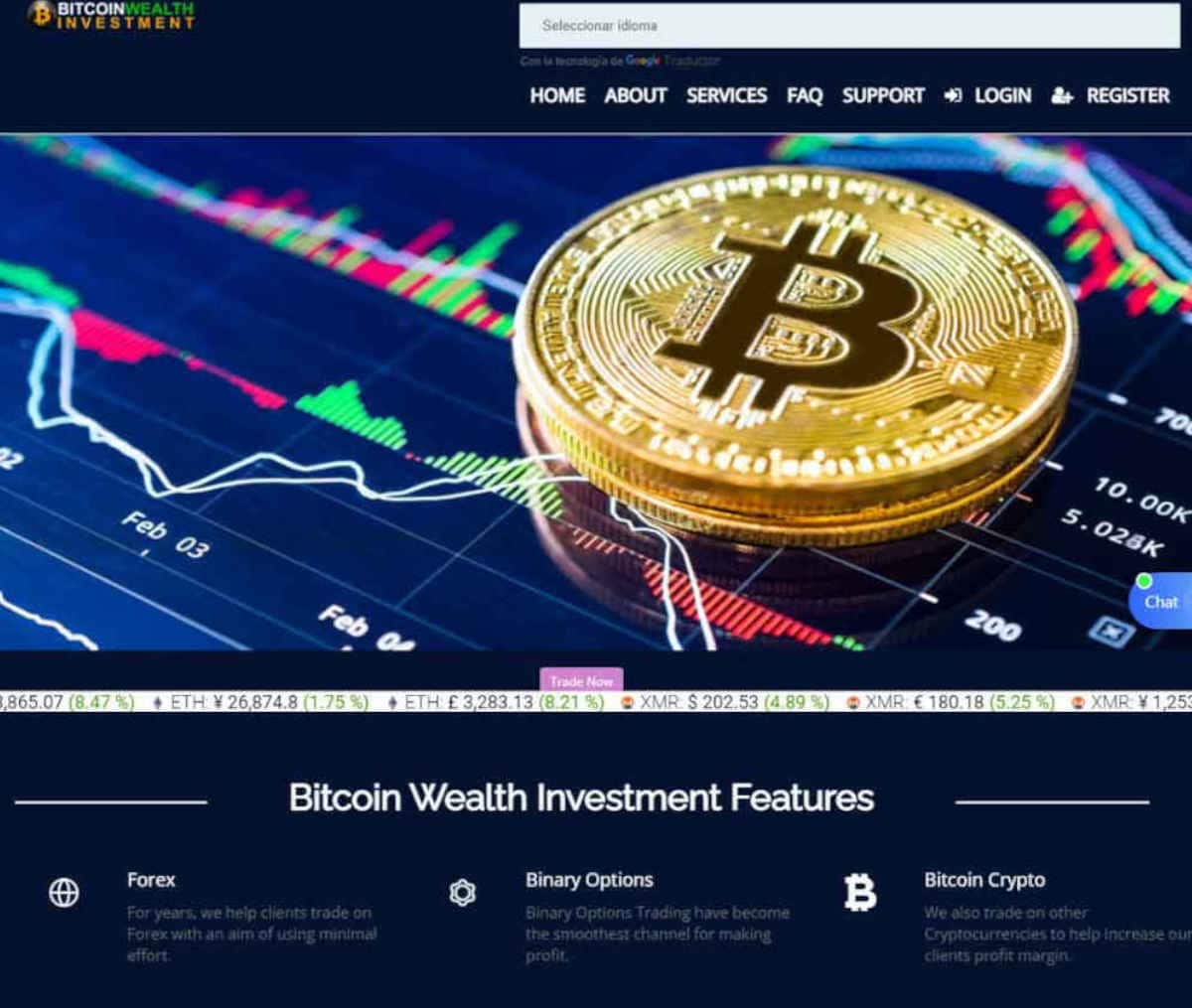 Página web de Bitcoin Wealth Investment