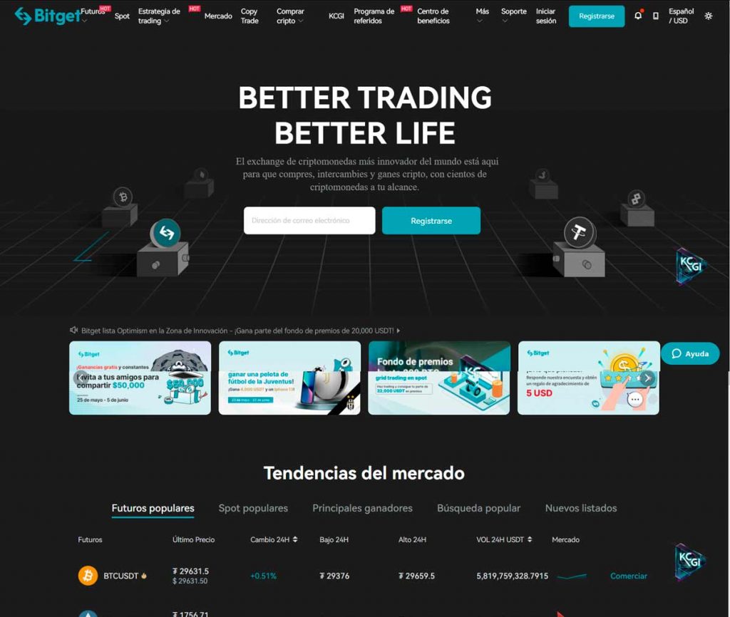 Sitio web de Bitget