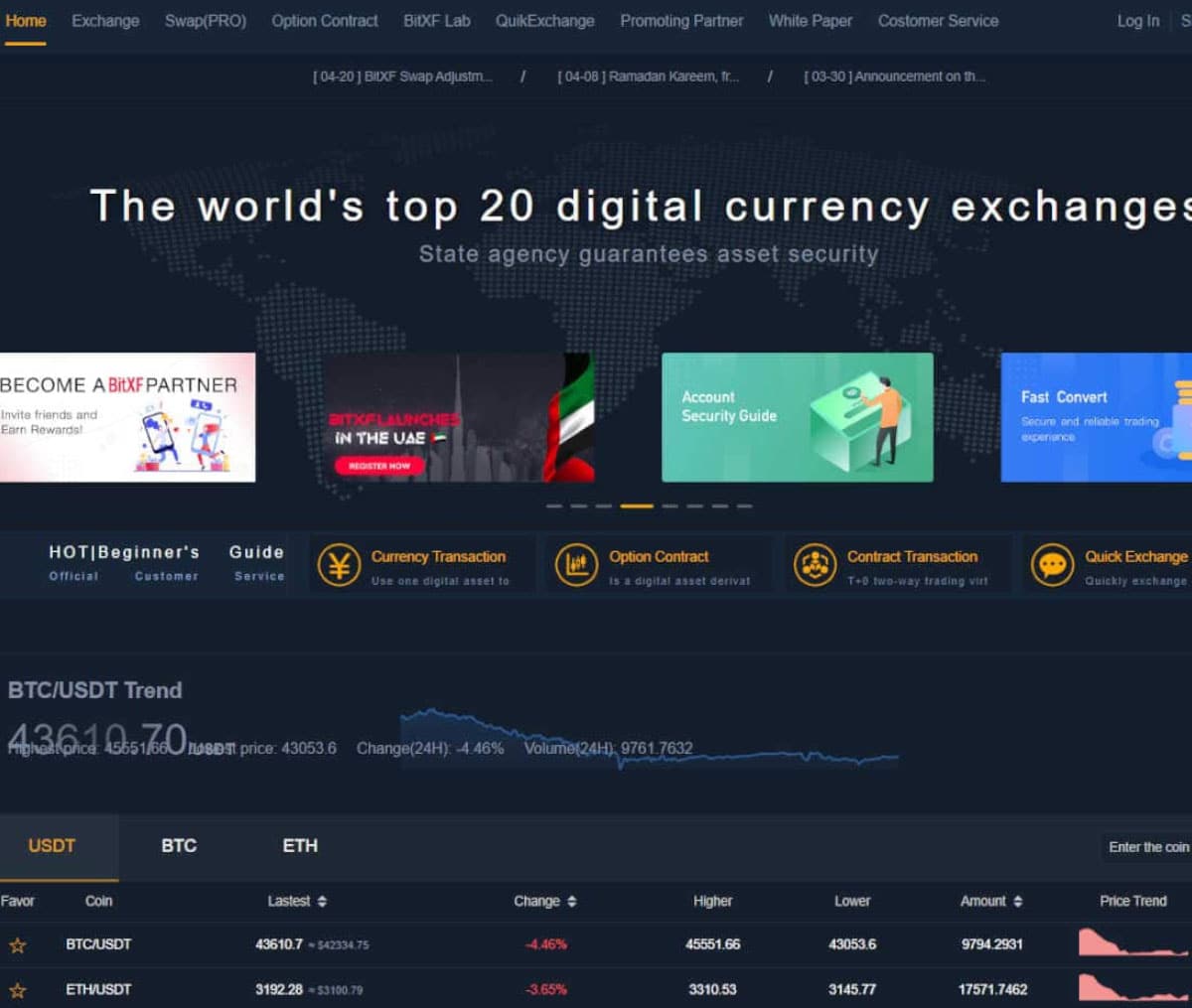 Página web de BitXF