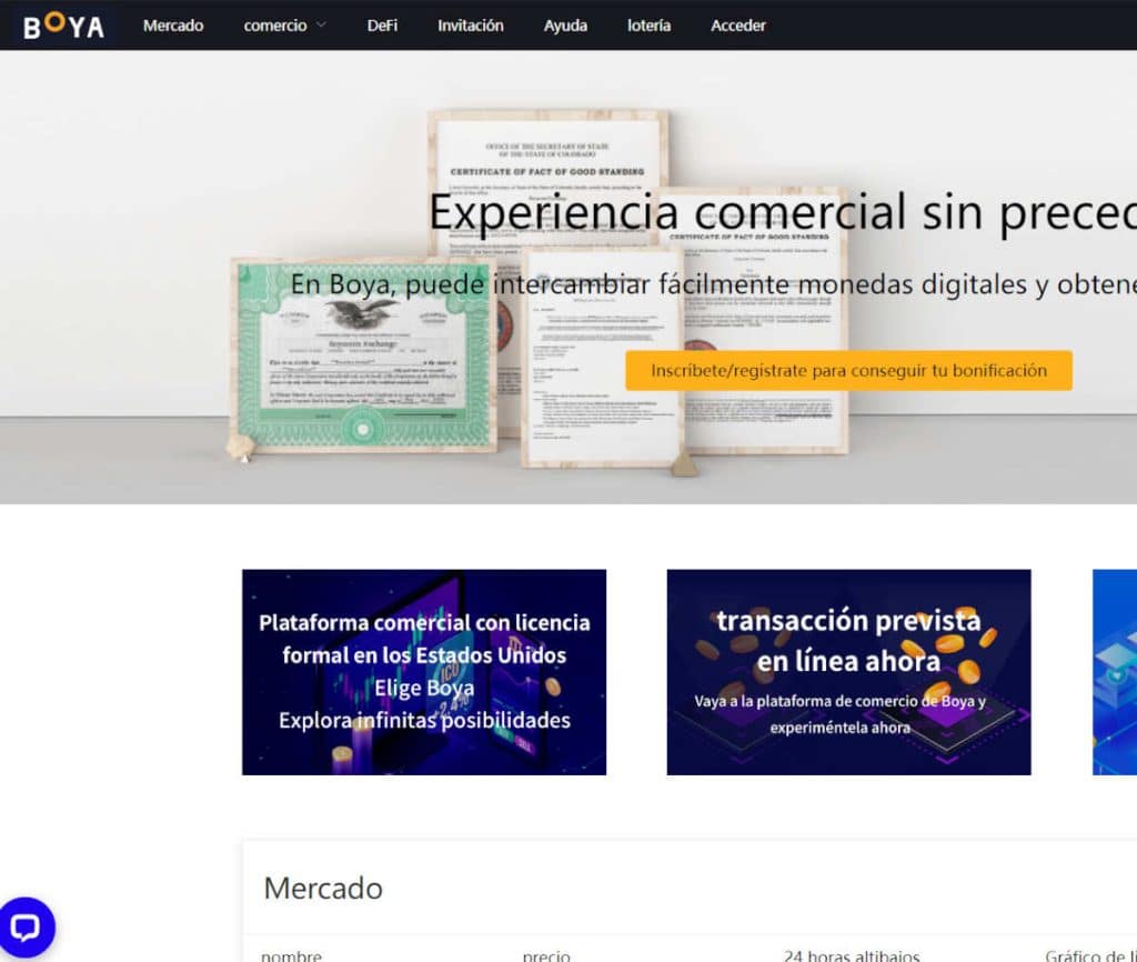 Sitio web de Boya