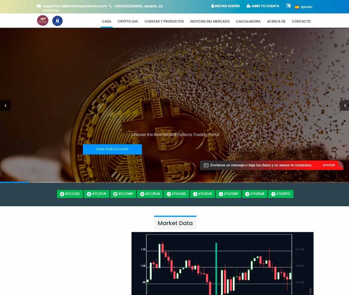 Página web de Broker Crypto Banks