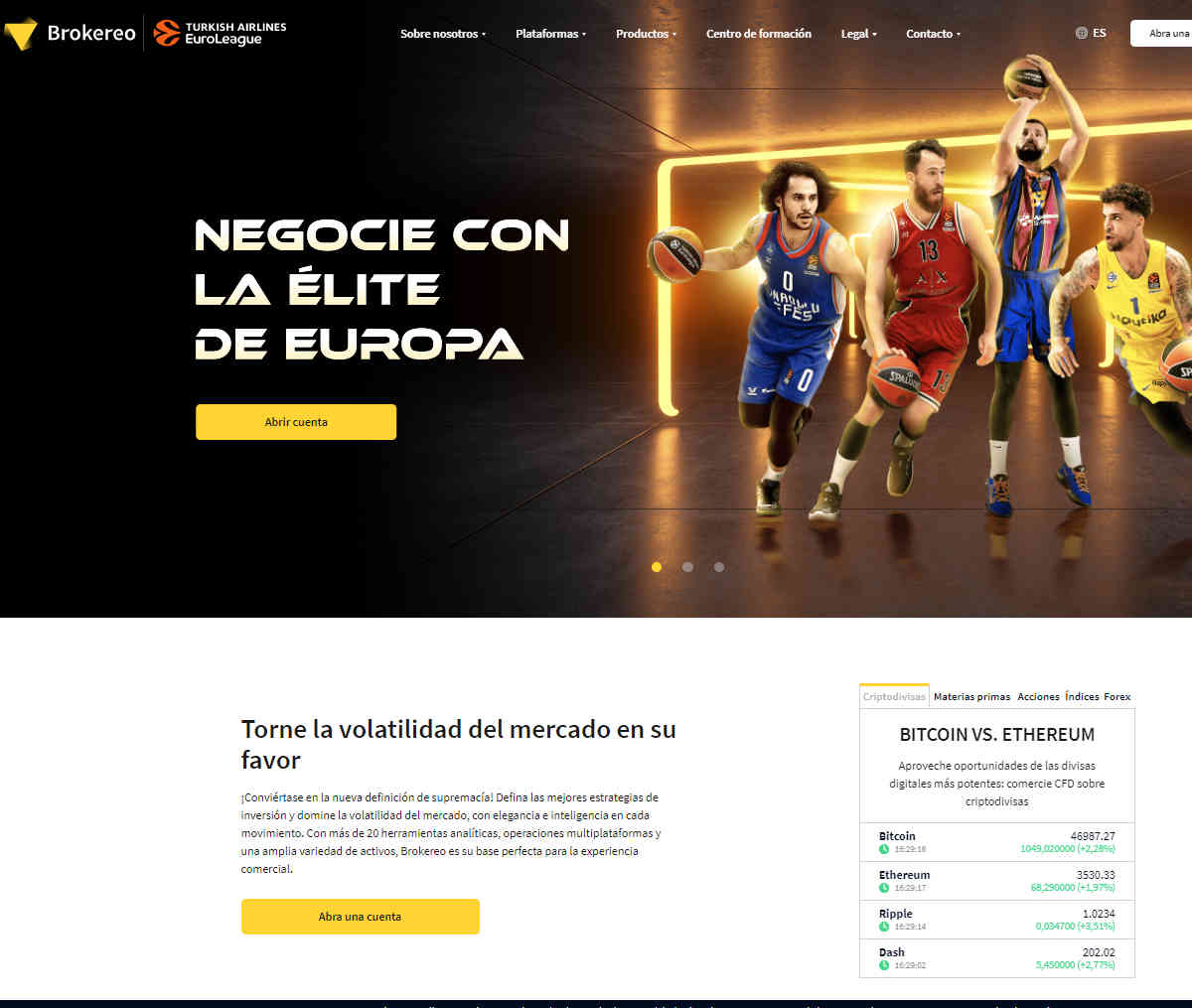 Página web de Brokereo
