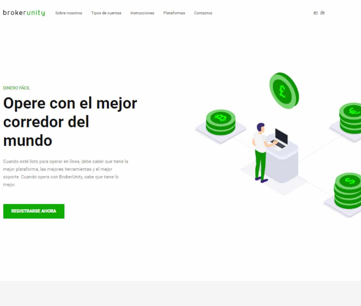 Página web de BrokerUnity