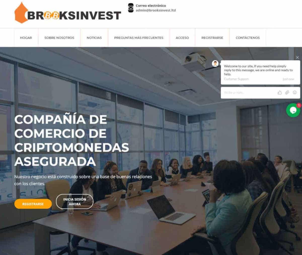 Página web de Brooks Invest