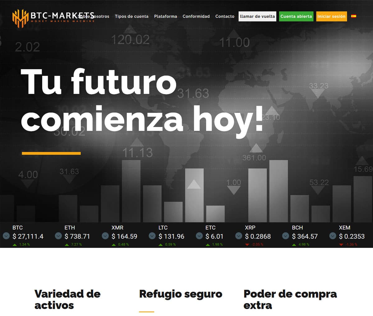 Página web de BTC-MARKETS