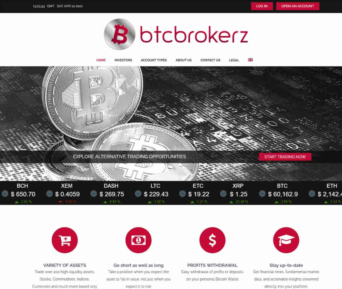 Página web de Btcbrokerz