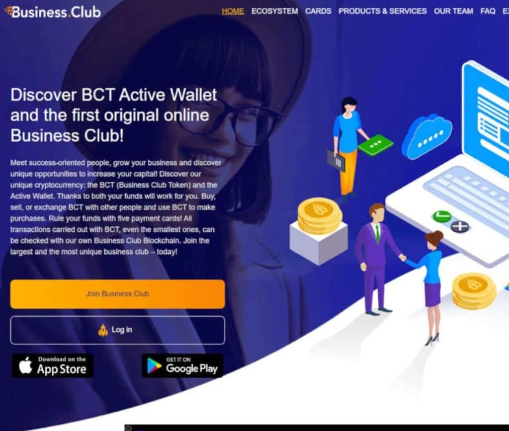 Sitio web de Business Club