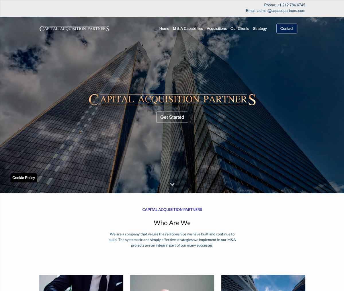 Página web de Capital Aquisition Partners